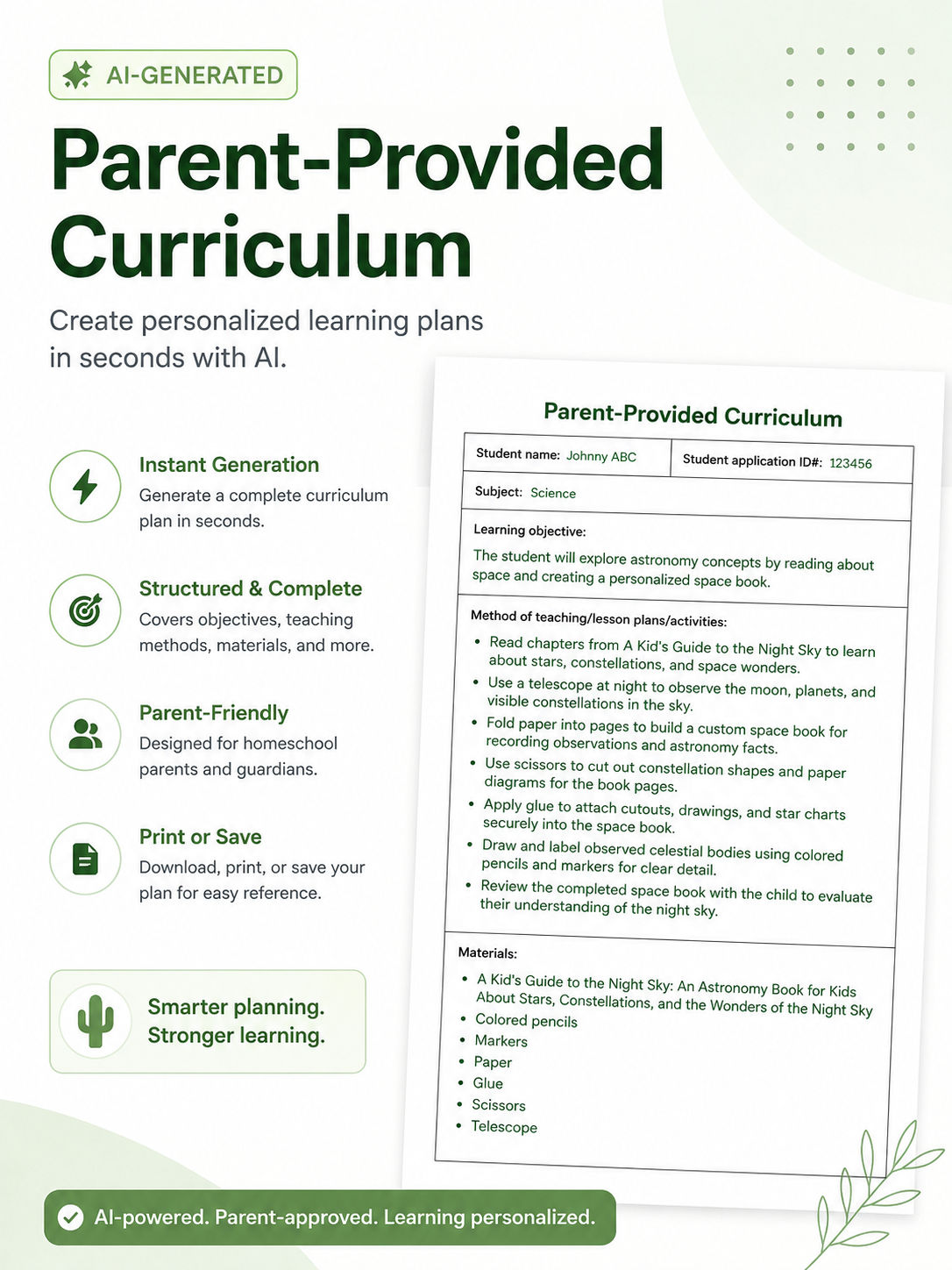 Preview of a generated ClassWallet-ready lesson plan PDF